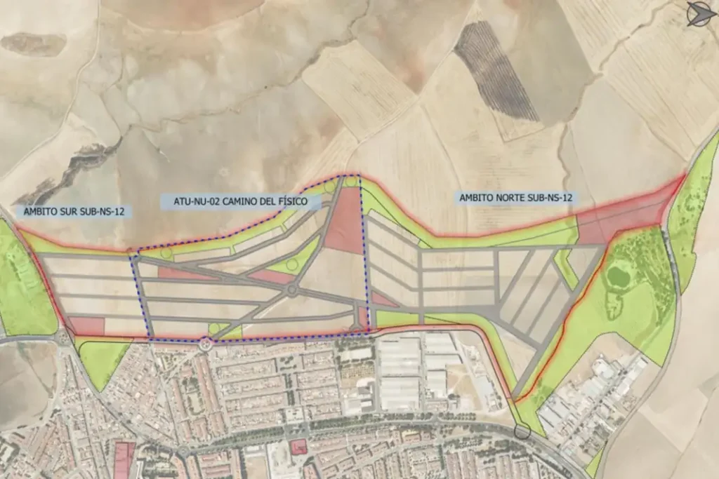 Plano del proyecto del nuevo barrio en Camino del Físico