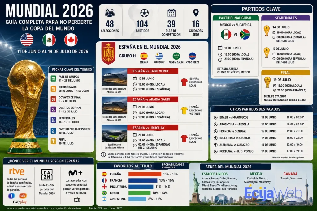 Guía rápida del Mundial de Fútbol 2026